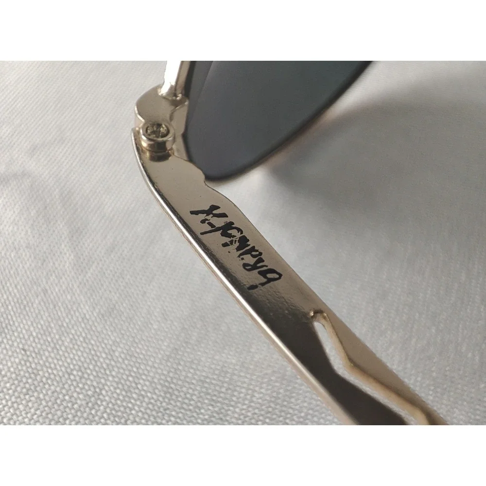 BrandX Part Fifteen Gold Mirror Wrap Sunglasses Worn Spring Hinge AS-IS‎